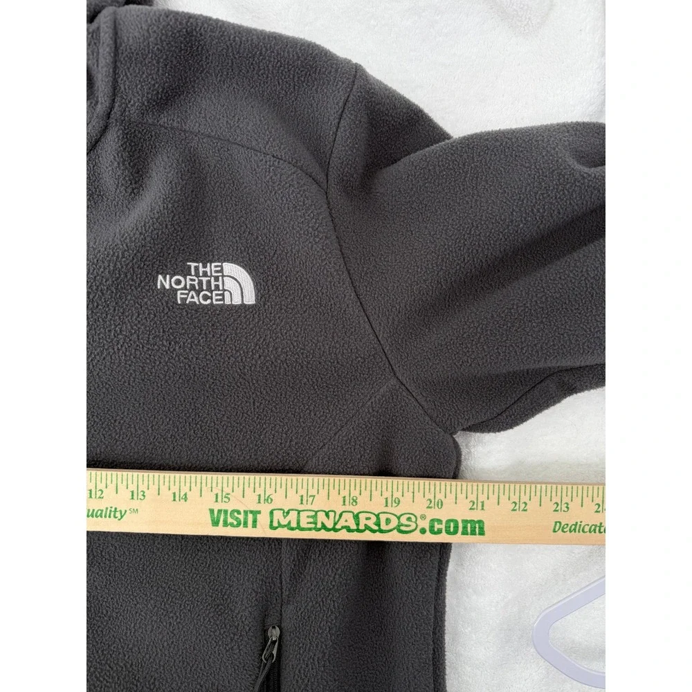 The North Face TKA 100 Mens Small Charcoal Grey Full Zip Fleece Jacket Mock Neck